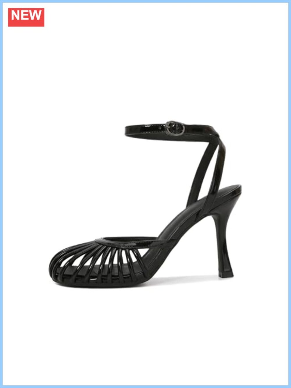Strappy Kitten Heels Square Toe Ankle Strap Heeled Sandals